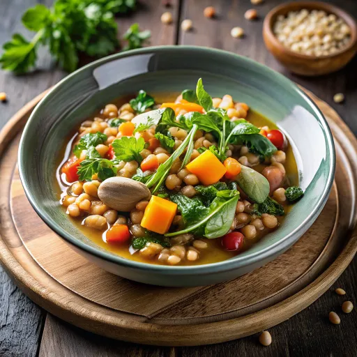 संपूर्ण अनाज और सब्जी का स्टू